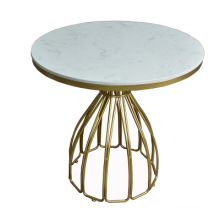 Nordic household marble dining table creative restaurant round iron table and chair combination